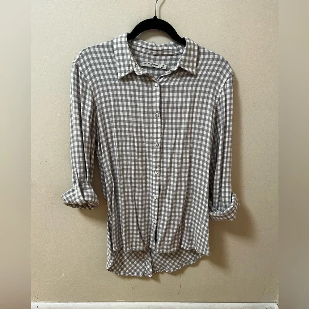 Jachs Girlfriend Plaid Top Size Medium